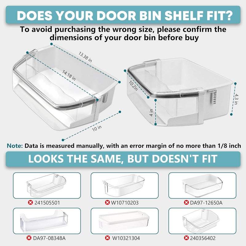 Fetechmate AAP73252202 AAP73252209 Refrigerator Right Door Bin Fit for Ken-more Elite L-G Refrigerator Door Shelf Bin Replace AAP73252204 AAP73252206 AAP73252211 by - ABS Replacement Door Shelves - Image 2